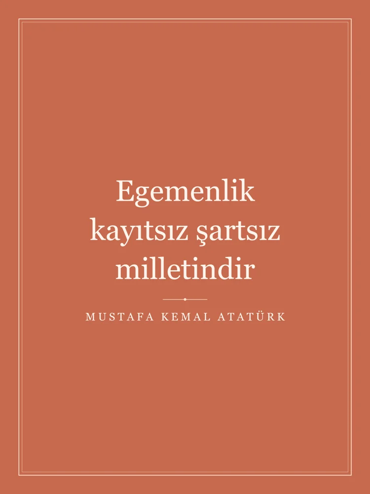 “Egemenlik kayıtsız şartsız milletindir” Yazılı Tablo — Terrakota