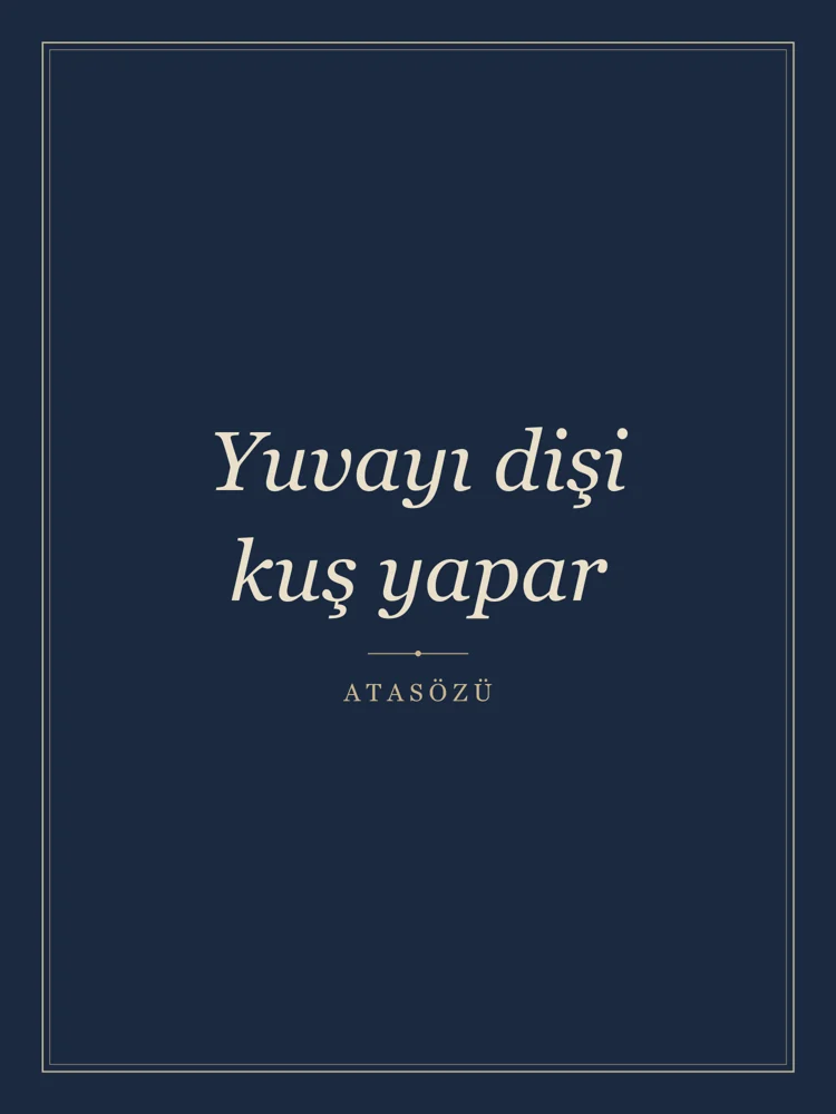 “Yuvayı dişi kuş yapar” Yazılı Tablo — Lacivert