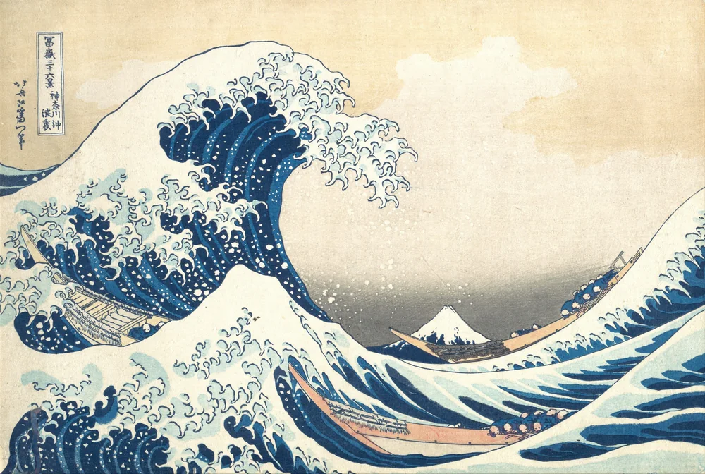 Hokusai Kanagawa Açıklarında Büyük Dalga Kanvas Tablo