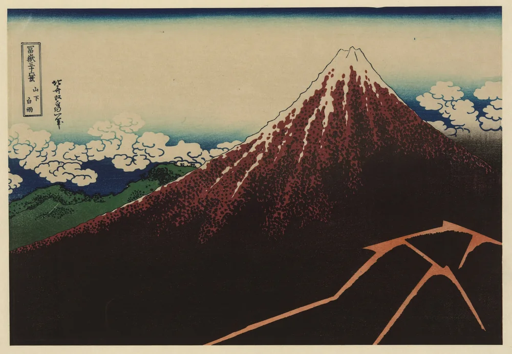 Hokusai Zirvenin Altında Fırtına Kanvas Tablo