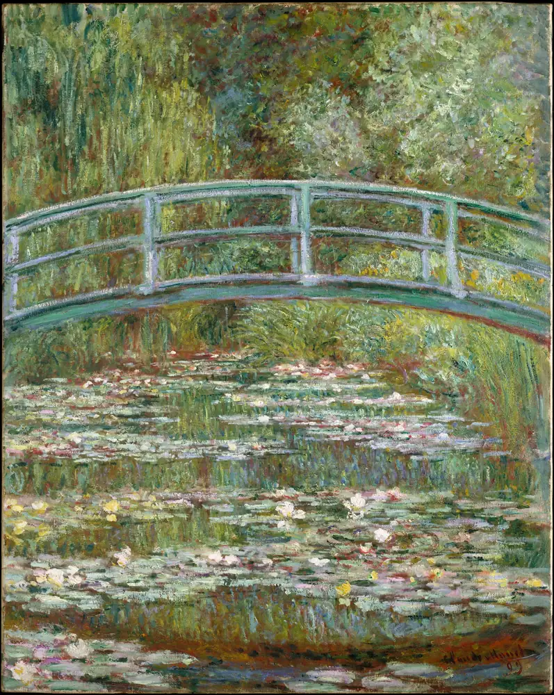 Monet Nilüfer Havuzunda Japon Köprüsü Kanvas Tablo