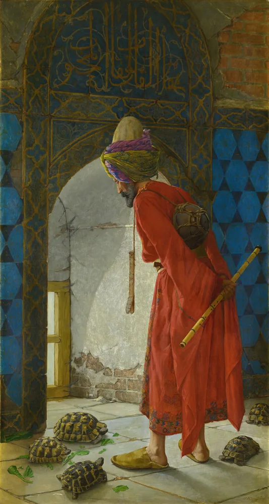 Osman Hamdi Bey Kaplumbağa Terbiyecisi Kanvas Tablo