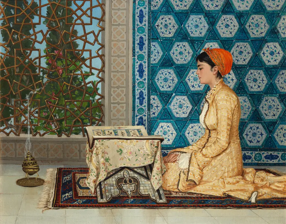 Osman Hamdi Bey Okuyan Genç Kız Kanvas Tablo