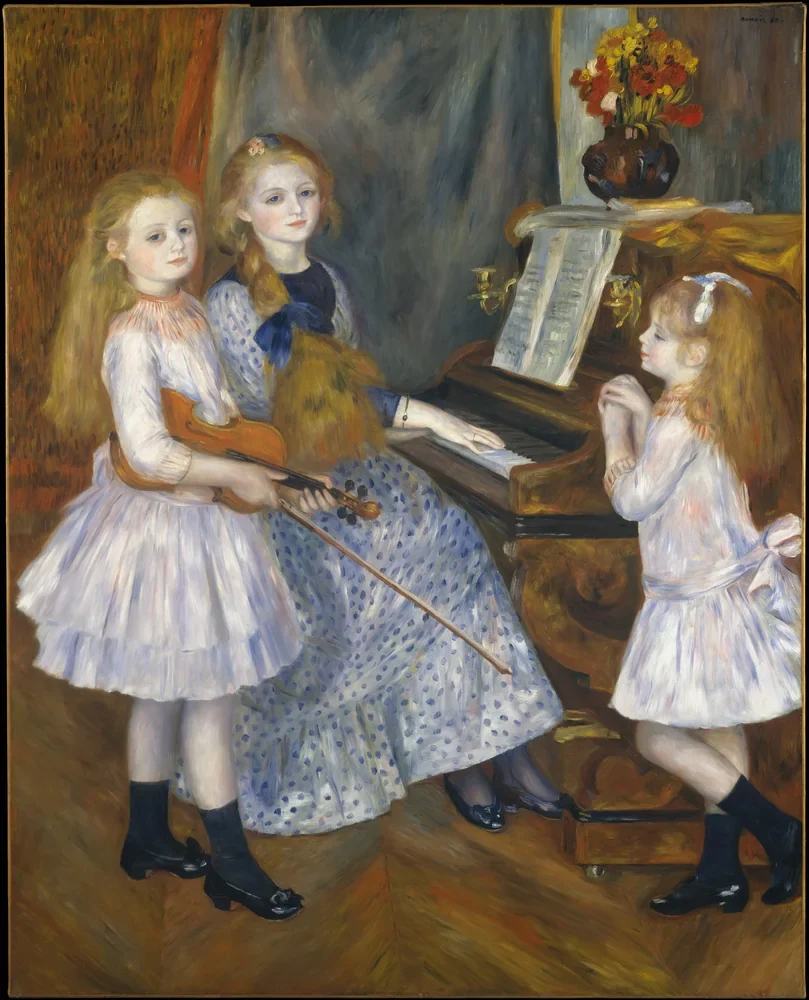 Renoir Piyano Başında Mendès Kızları Kanvas Tablo
