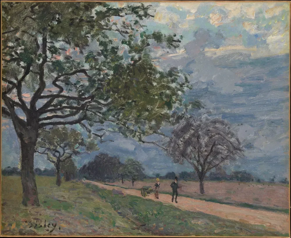Sisley Versailles'dan Louveciennes'e Yol Kanvas Tablo