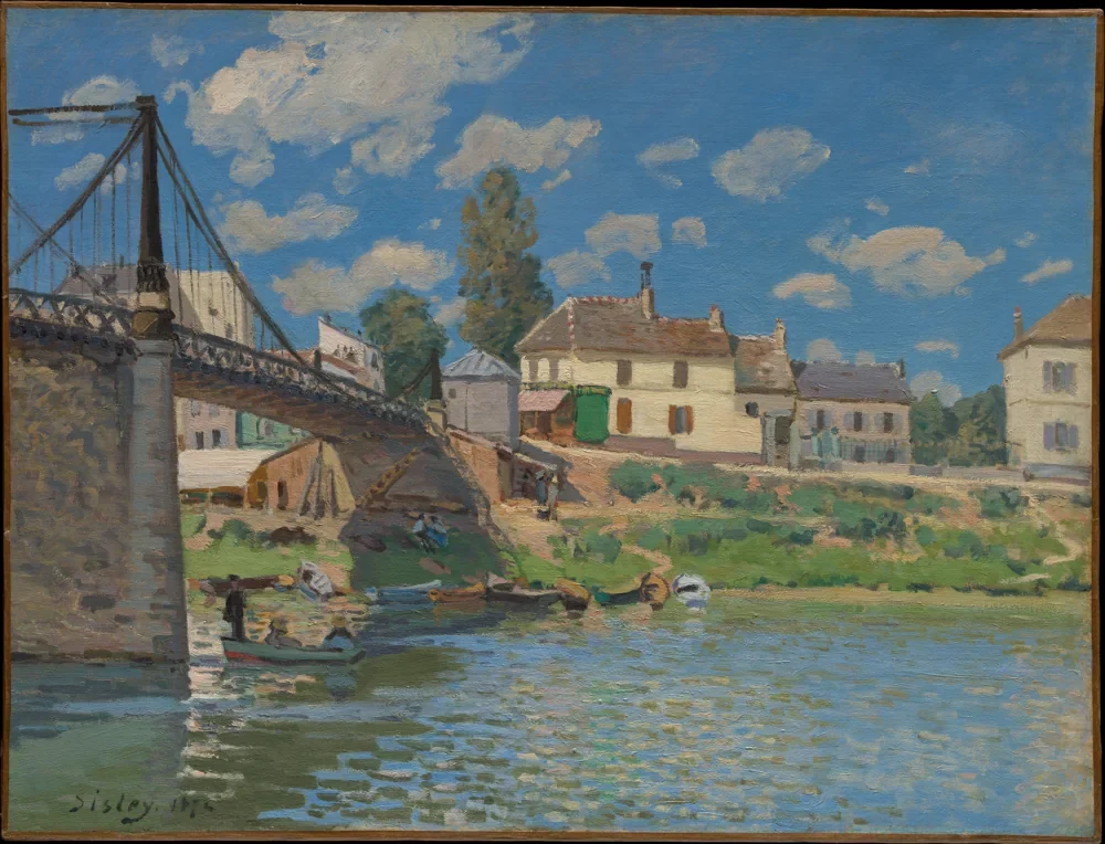 Sisley Villeneuve-la-Garenne Köprüsü Kanvas Tablo