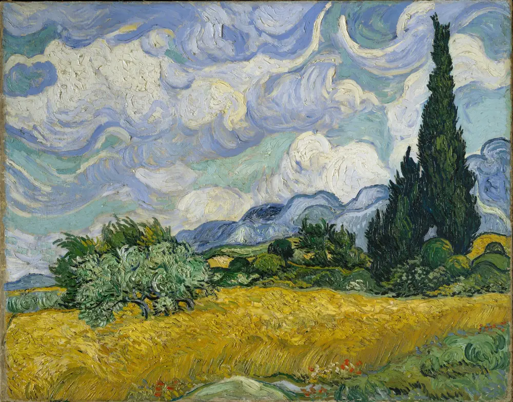Van Gogh Servilerle Buğday Tarlası Kanvas Tablo