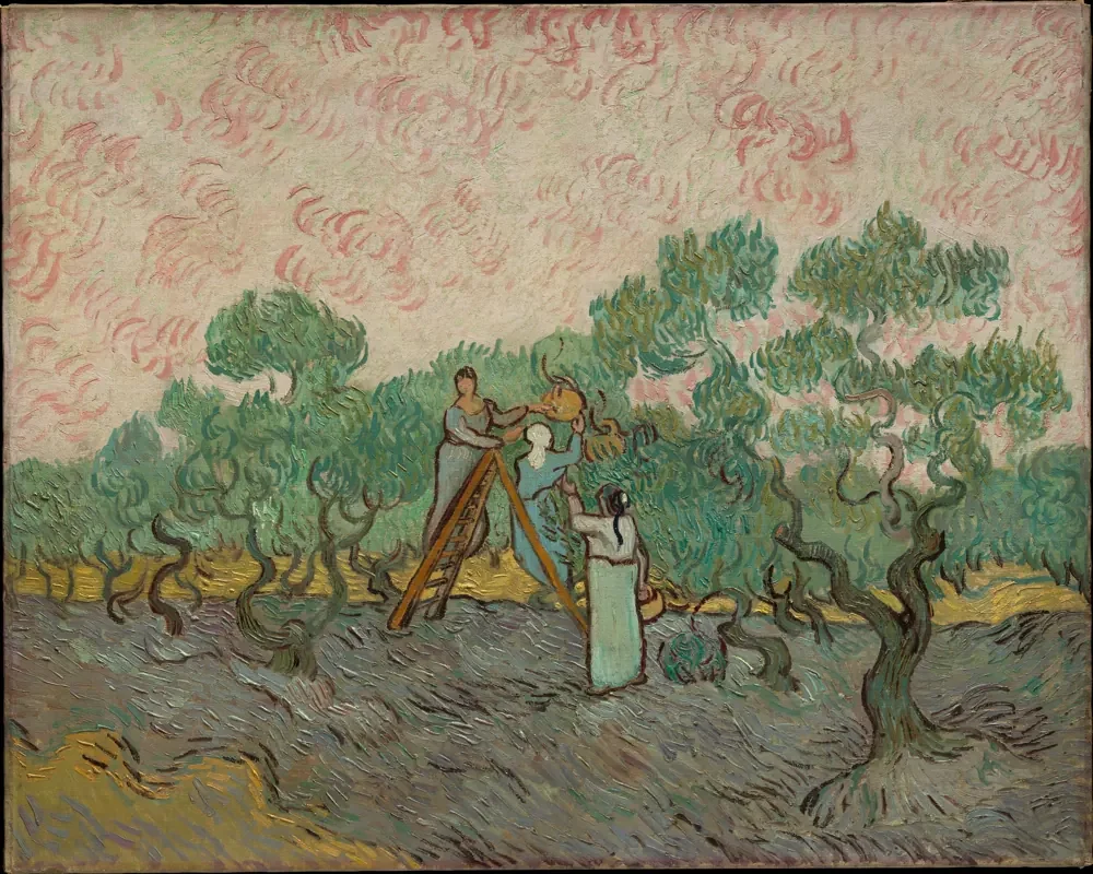 Van Gogh Zeytin Toplayan Kadınlar Kanvas Tablo
