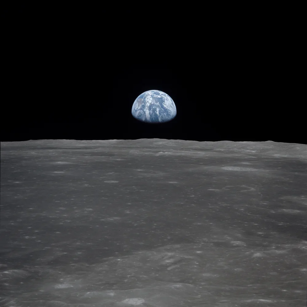 NASA Apollo 11 Ay Ufkunda Doğan Dünya Kanvas Tablo