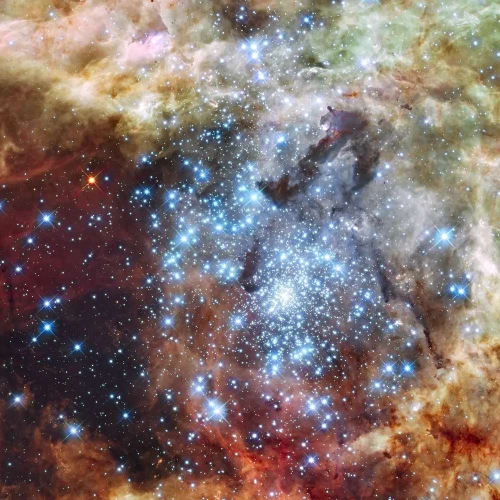 NASA Hubble Çarpışan Yıldız Kümeleri Kanvas Tablo