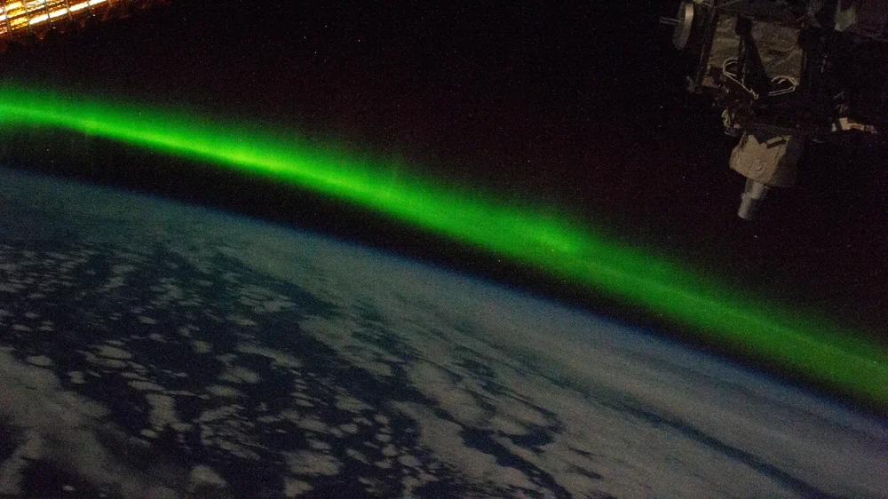 NASA ISS Uzaydan Kutup Işıkları Kanvas Tablo