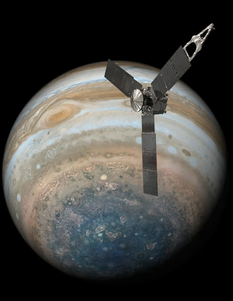 NASA Juno Jüpiter'in Güney Kutbu Üzerinde Juno Kanvas Tablo