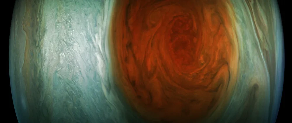NASA Juno Jüpiter Kırmızı Leke Renkli Görünüm Kanvas Tablo