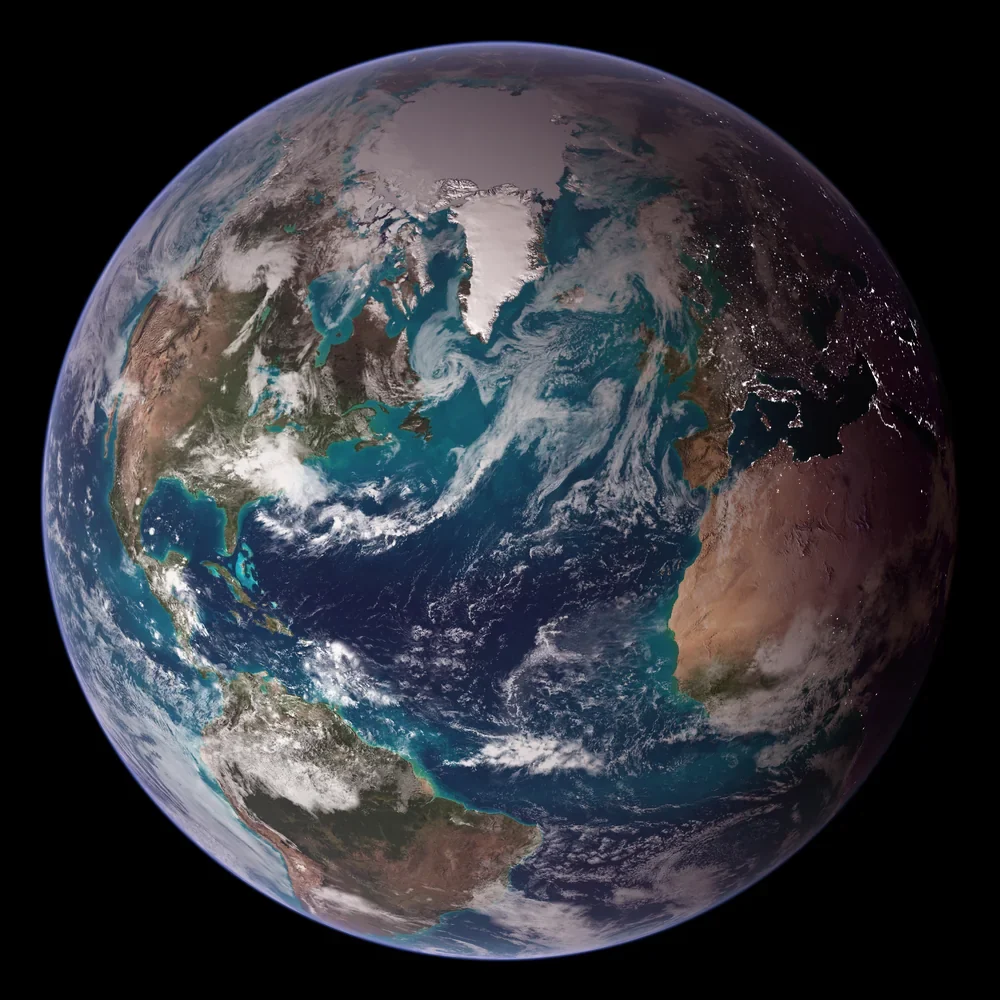 NASA Mavi Bilye Batı Yarımküre Kanvas Tablo