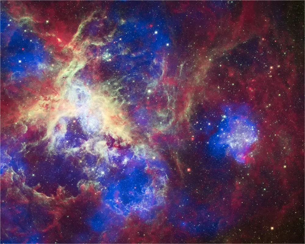 NASA Spitzer Tarantula Bulutsusu Yeni Görünüm Kanvas Tablo
