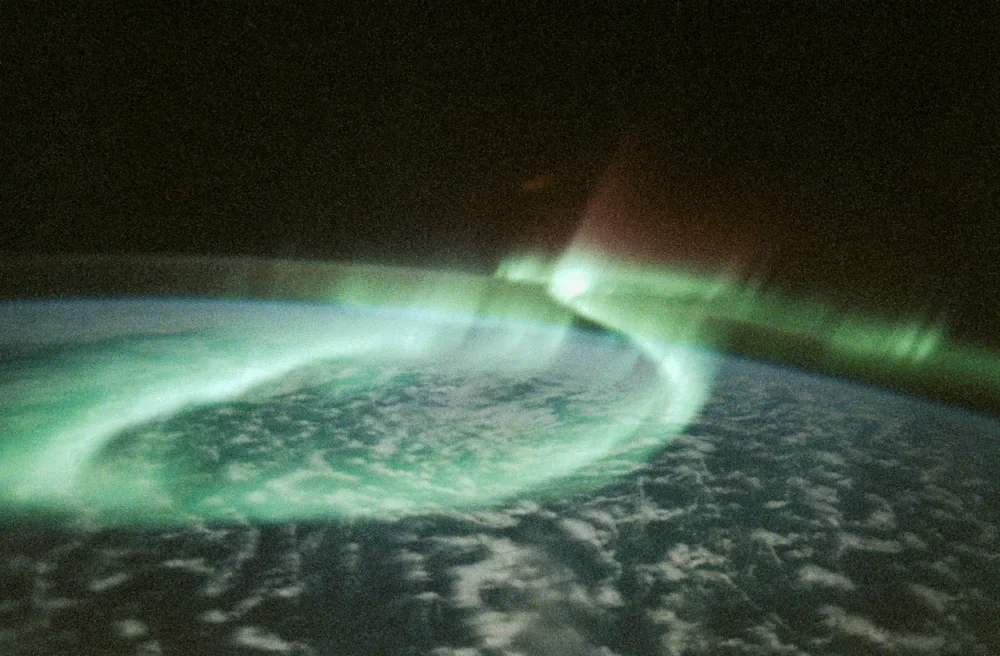 NASA STS-39 Güney Işıkları Kıvrımı Kanvas Tablo