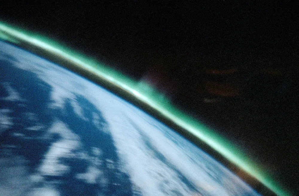 NASA STS-39 Yeşil Kutup Işığı Perdesi Kanvas Tablo