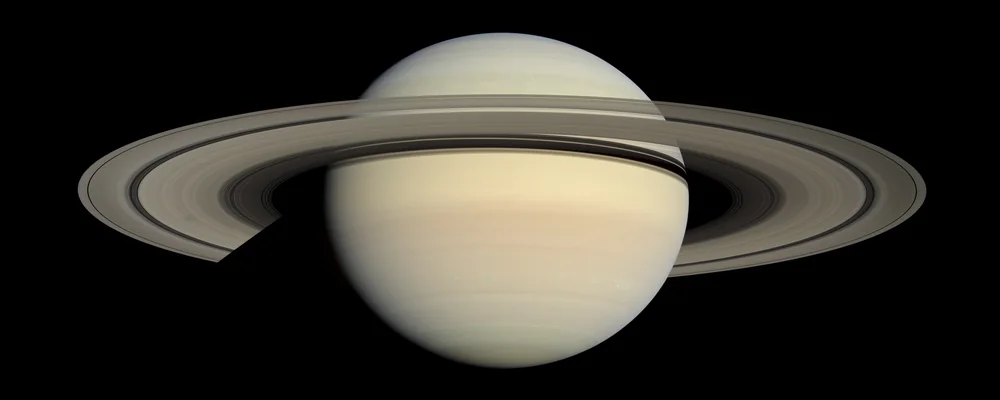 Satürn ve Halkaları Cassini Görüntüsü Kanvas Tablo