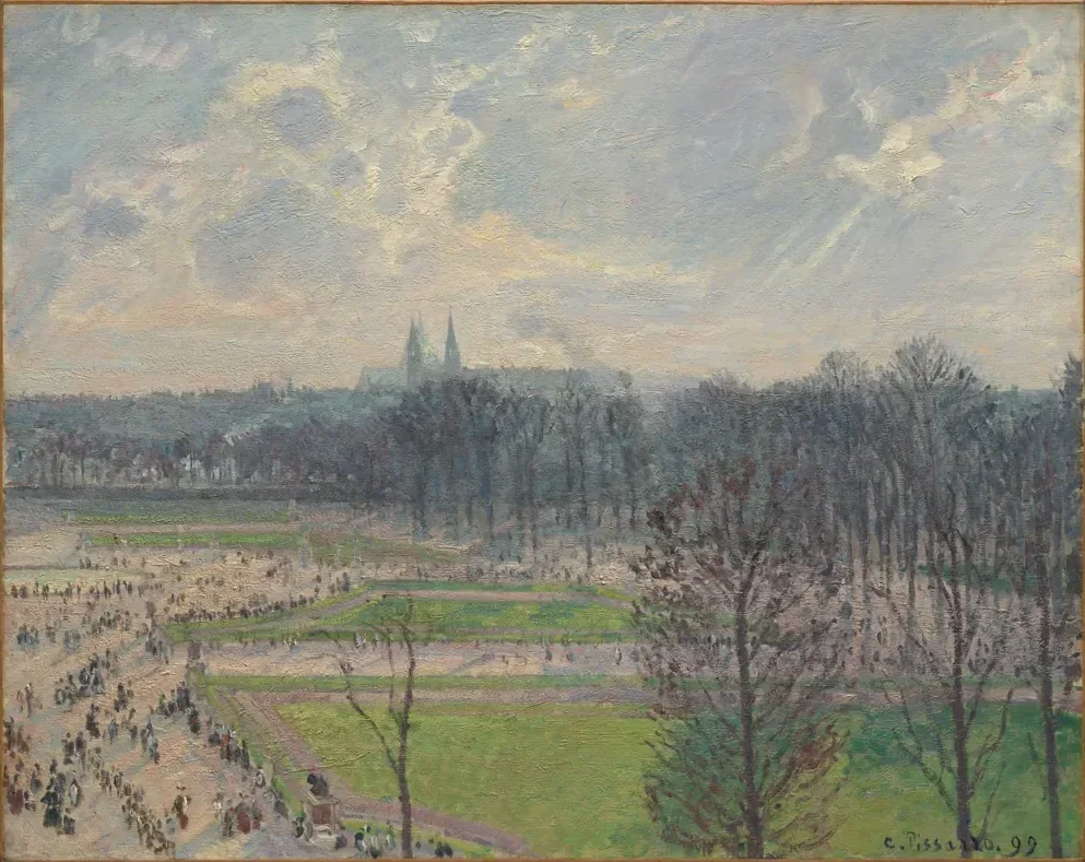 Camille Pissarro Kış Öğleden Sonrası Tuileries Bahçesi Kanvas Tablo