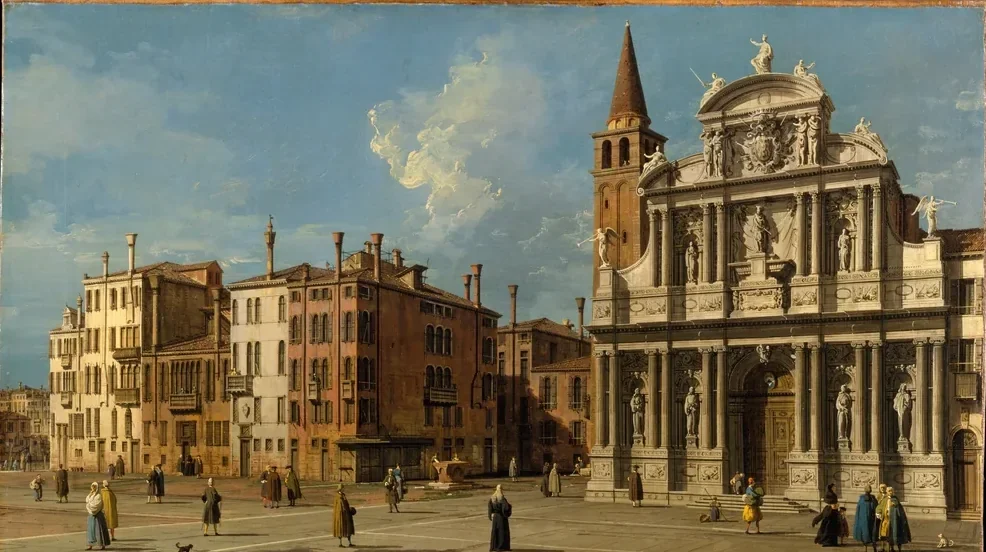 Canaletto Venedik Santa Maria Zobenigo Meydanı Kanvas Tablo