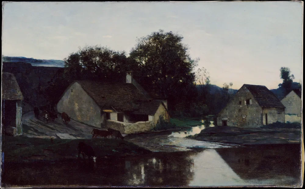 Daubigny Optevoz Köyü Kanvas Tablo