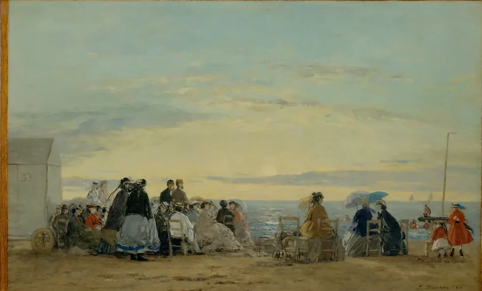 Eugène Boudin Gün Batımında Sahil Kanvas Tablo