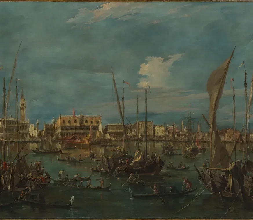 Francesco Guardi San Marco Havzasından Venedik Kanvas Tablo