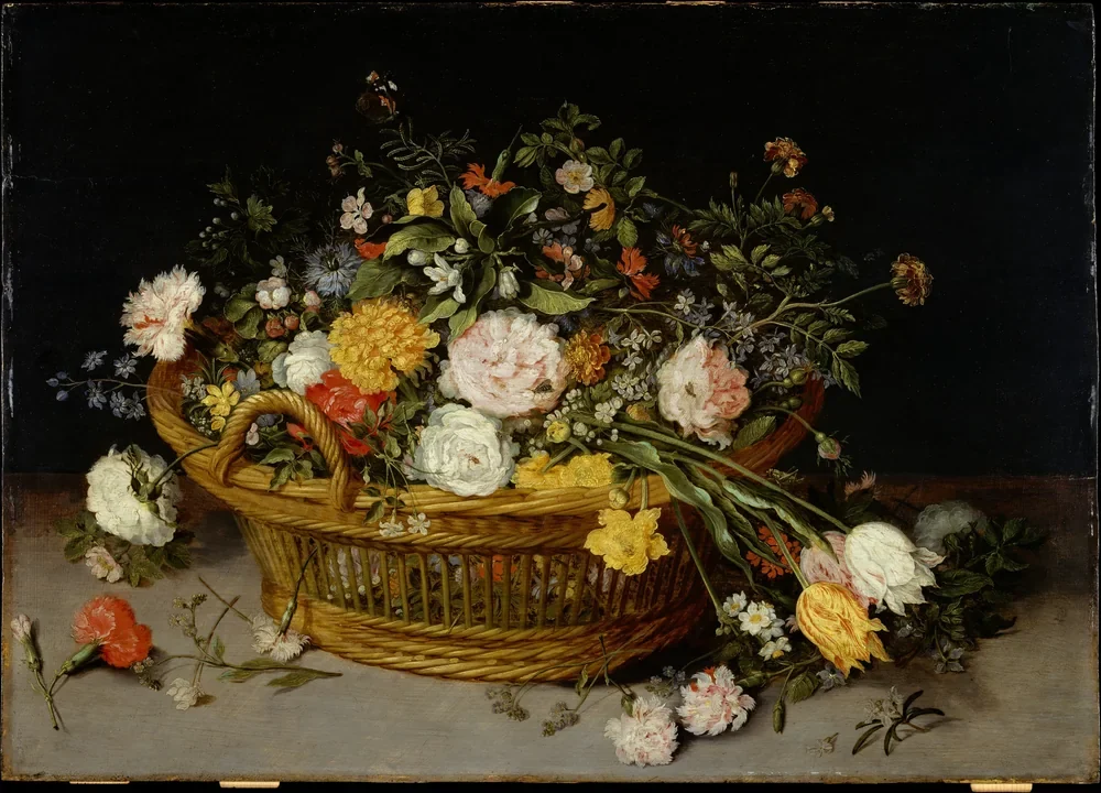 Genç Jan Brueghel Çiçek Sepeti Kanvas Tablo