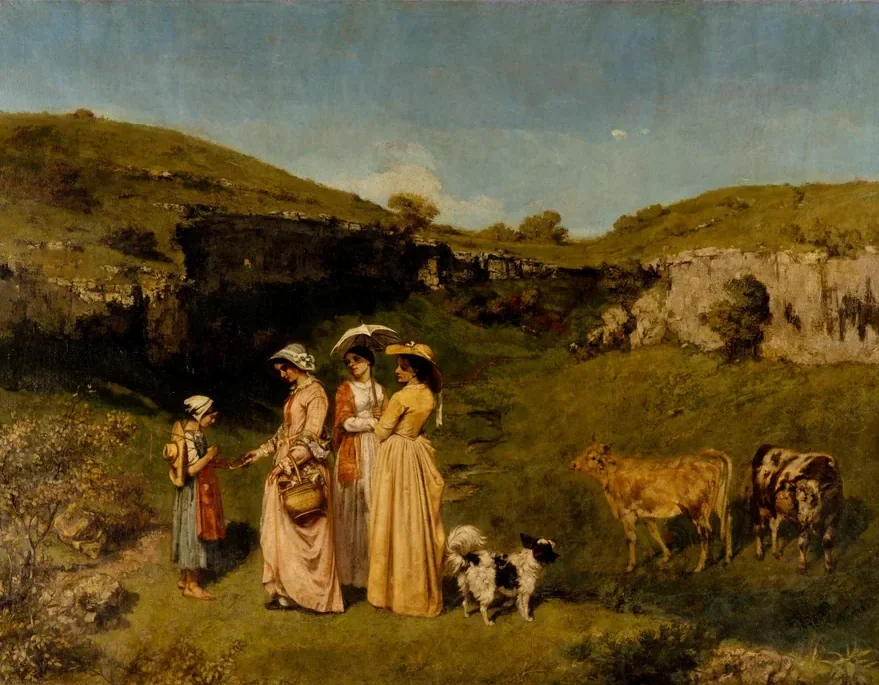 Gustave Courbet Köyün Genç Hanımları Kanvas Tablo