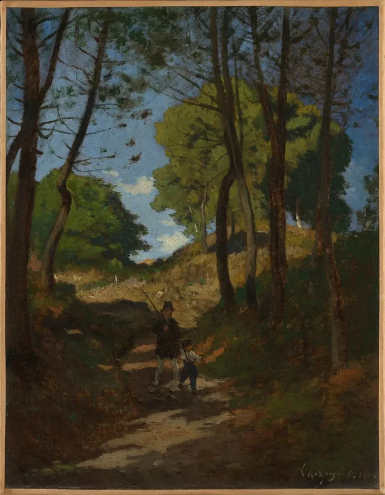 Henri-Joseph Harpignies Marlotte Yakınında Köknarlar Kanvas Tablo