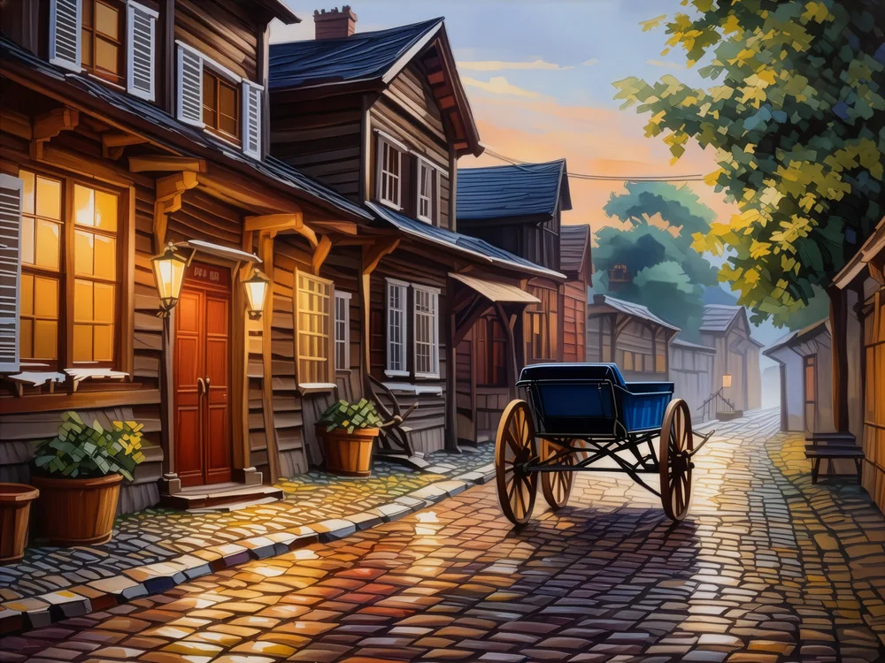 Nostaljik Arnavut Kaldırımı Kanvas Tablo