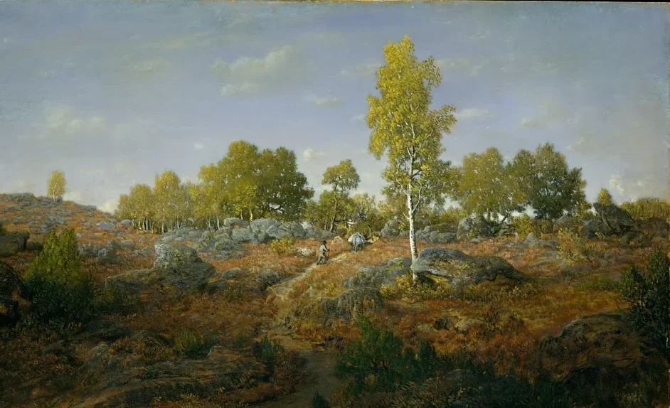 Théodore Rousseau Fontainebleau Ormanında Yaz Sabahı Kanvas Tablo