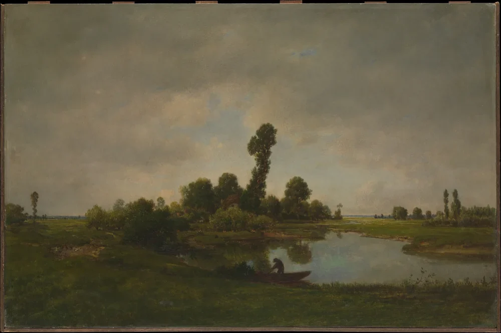 Théodore Rousseau Nehir Manzarası Kanvas Tablo