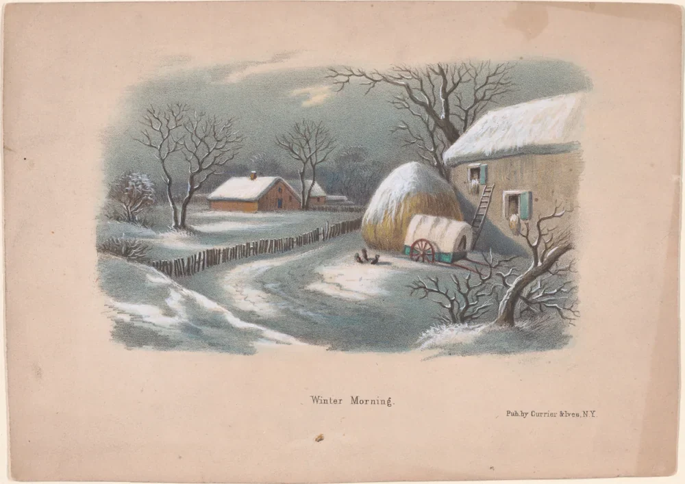 Currier & Ives Kış Sabahı Kanvas Tablo