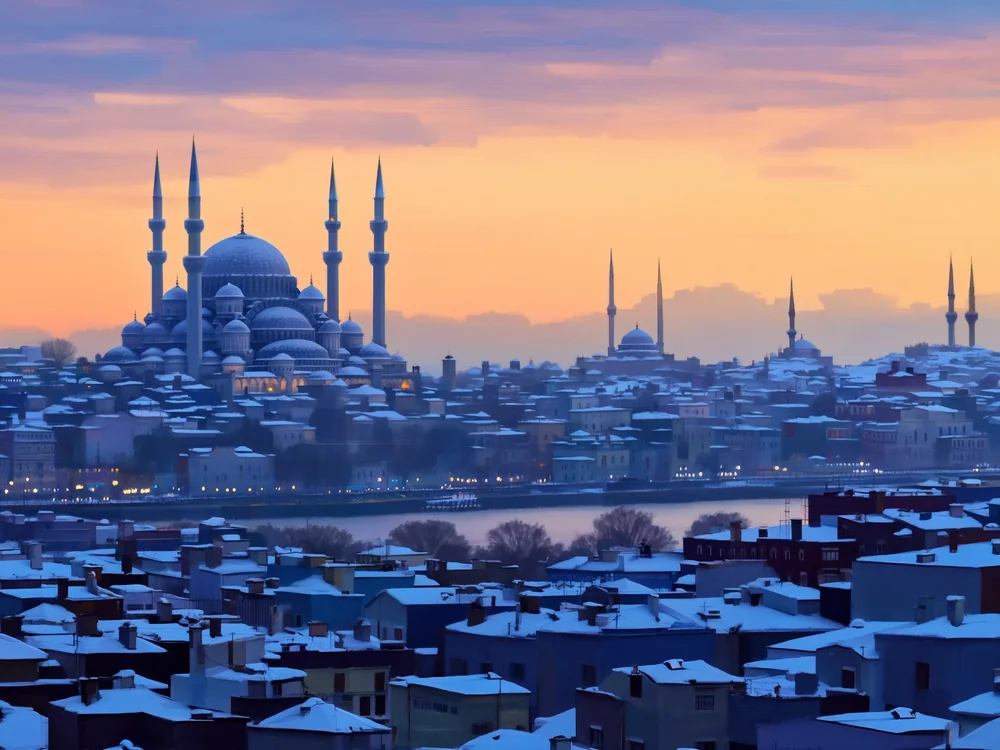 Karlı İstanbul V Kanvas Tablo