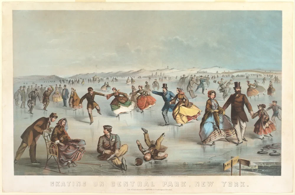 Winslow Homer Central Park'ta Buz Pateni Kanvas Tablo