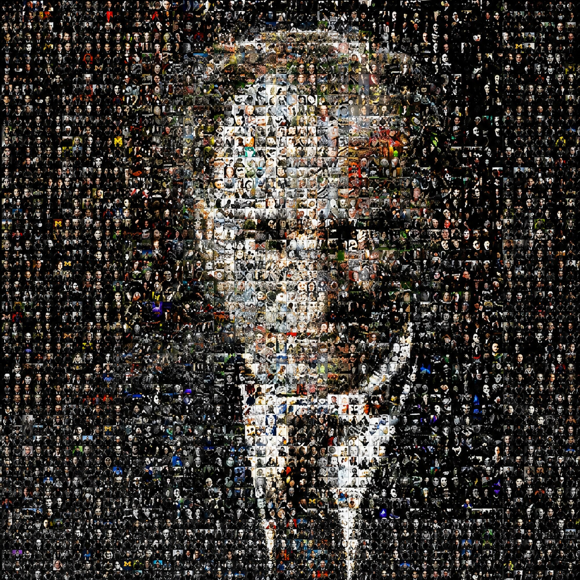 Atatürk Fotoğraf Mozaik Portre Kanvas Tablo