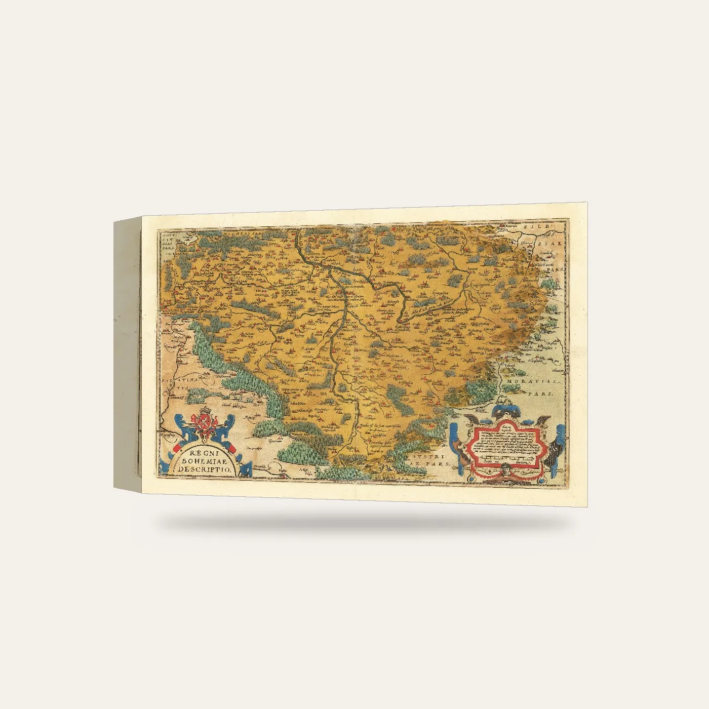 Abraham Ortelius Bohemya Haritası 1587 Kanvas Tablo — 3 boyutlu görünüm