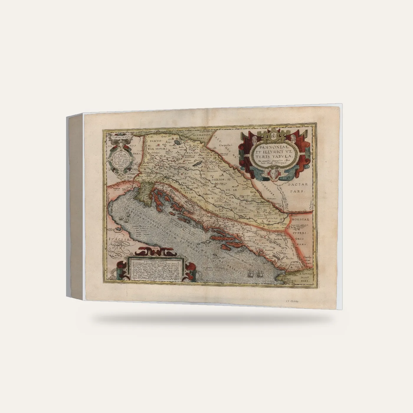 Abraham Ortelius Pannonia ve İlirya Haritası 1590 Kanvas Tablo — 3 boyutlu görünüm