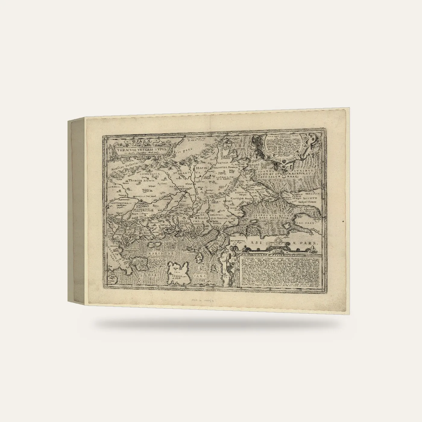 Abraham Ortelius Trakya Haritası 1590 Kanvas Tablo — 3 boyutlu görünüm