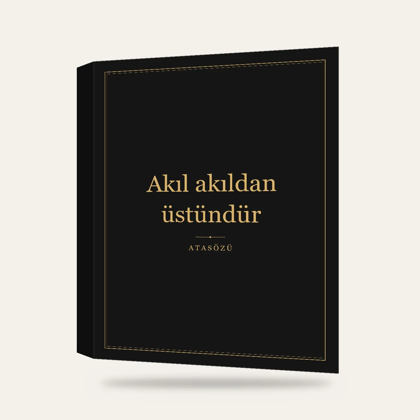 “Akıl akıldan üstündür” Yazılı Tablo — Siyah Altın — 3 boyutlu görünüm