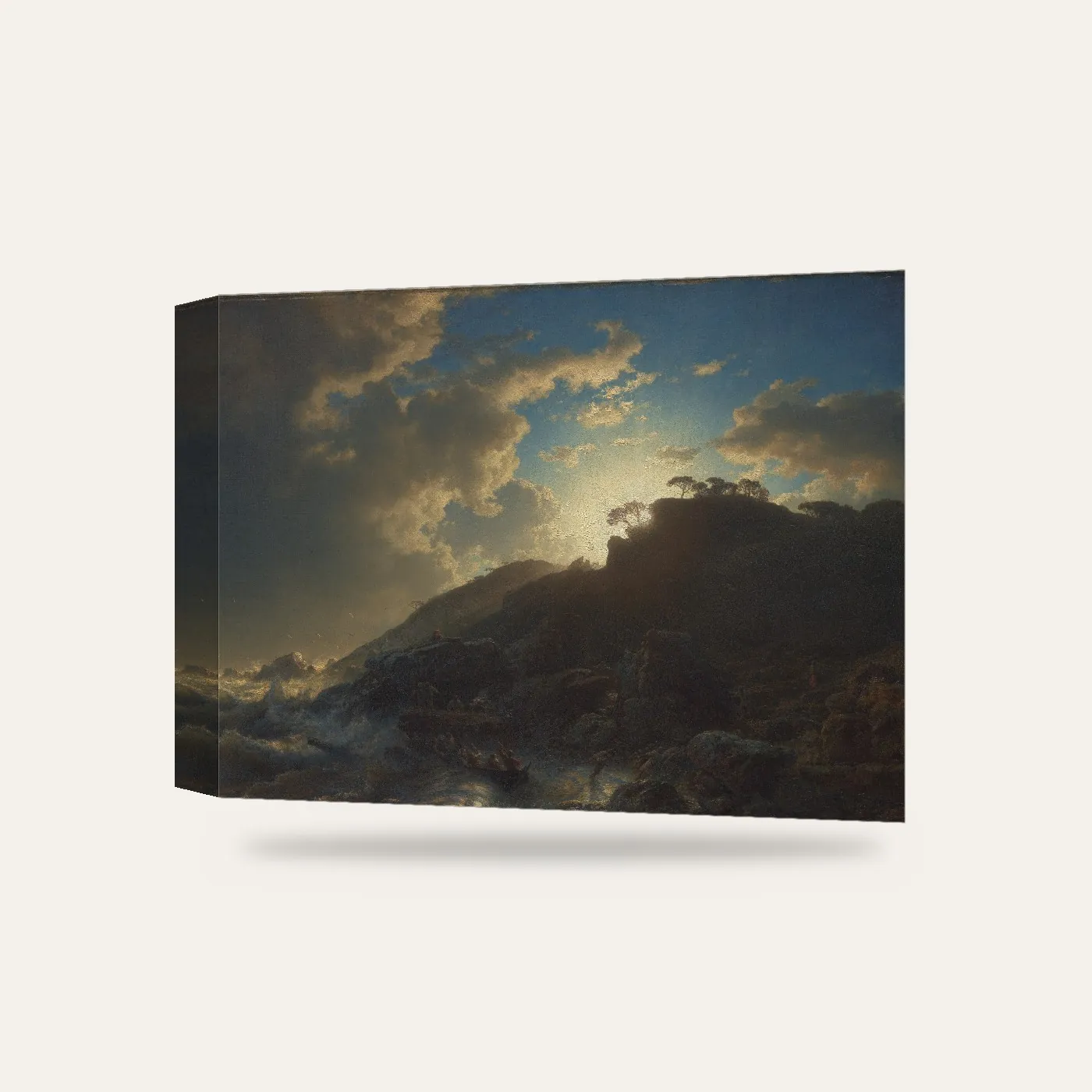 Andreas Achenbach Sicilya Kıyısında Fırtına Sonrası Gün Batımı Kanvas Tablo — 3 boyutlu görünüm