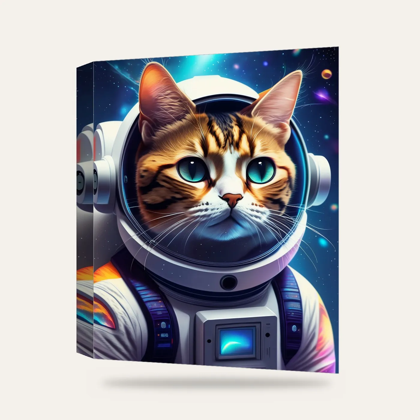 Astronot Kedi Kanvas Tablo — 3 boyutlu görünüm