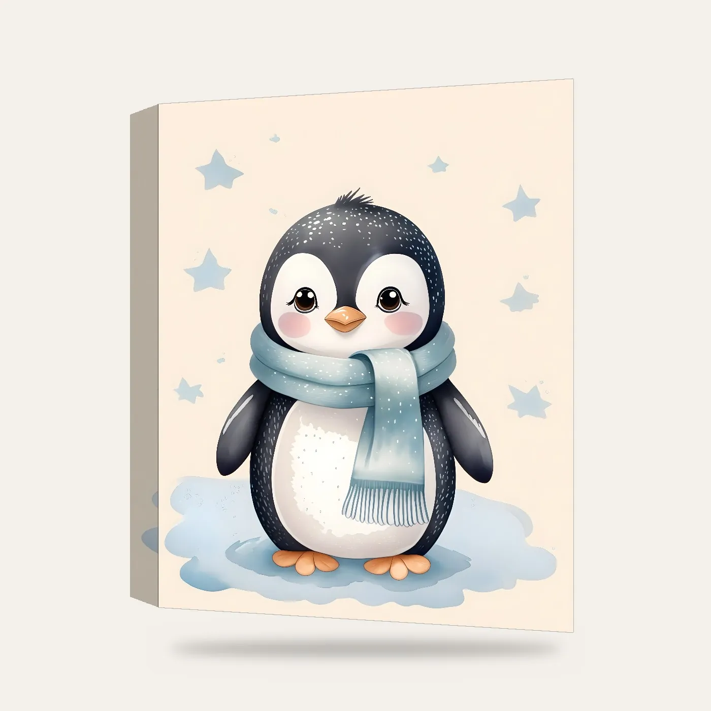 Atkılı Yavru Penguen Çocuk Odası Kanvas Tablo — 3 boyutlu görünüm