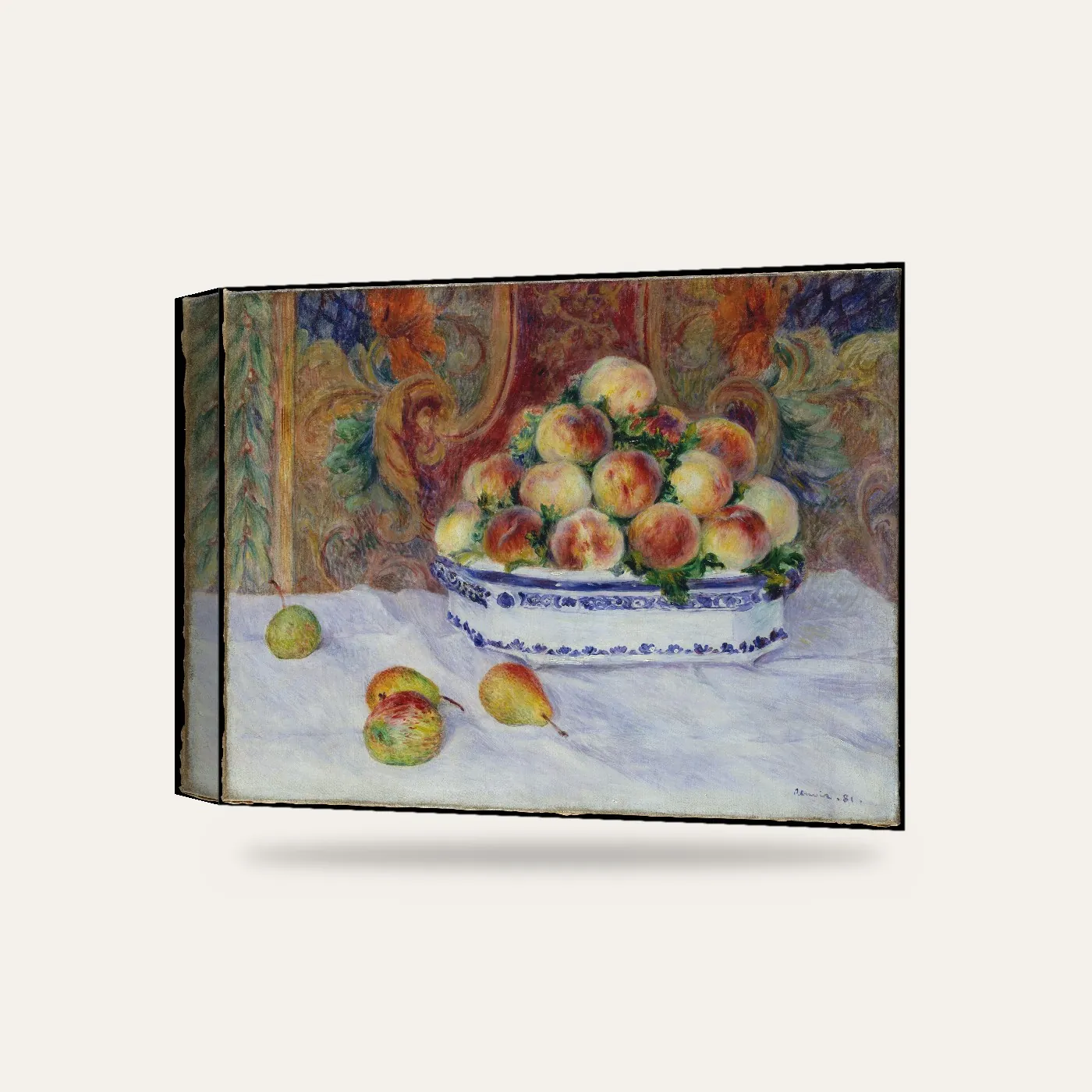 Auguste Renoir Şeftalili Natürmort Kanvas Tablo — 3 boyutlu görünüm