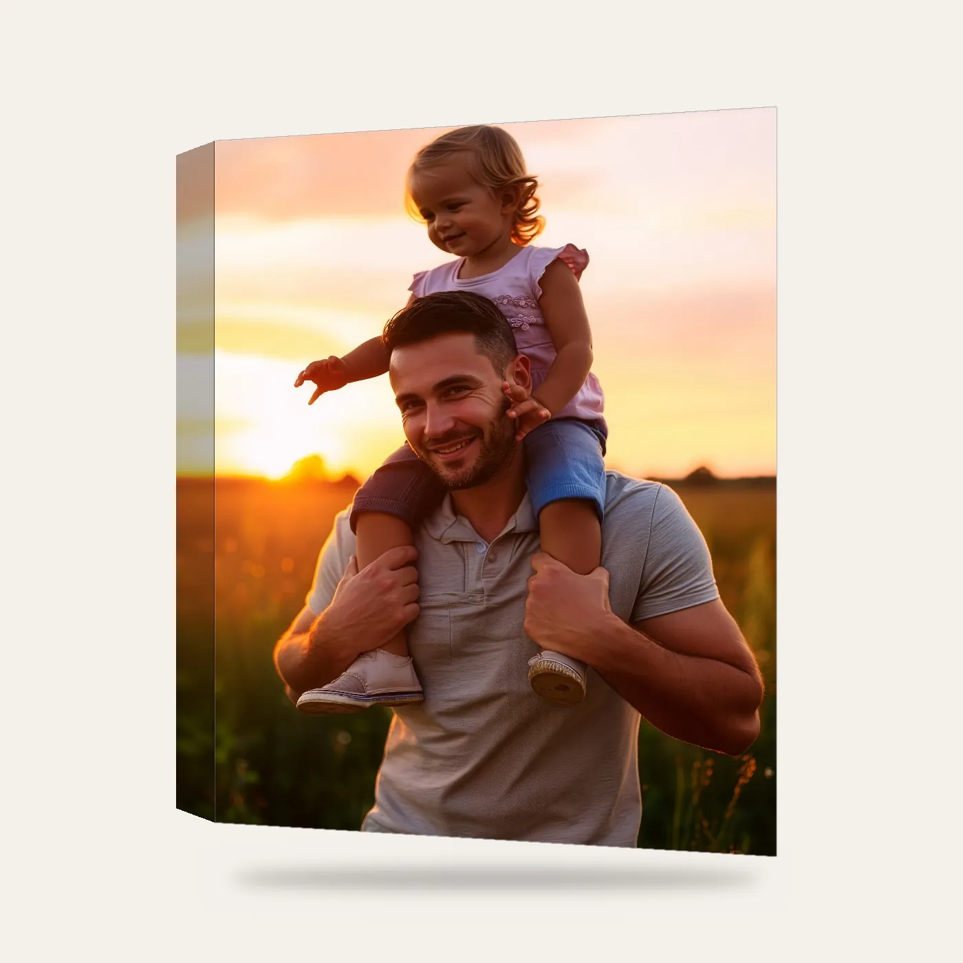 Baba ve Kız Kanvas Tablo — 3 boyutlu görünüm