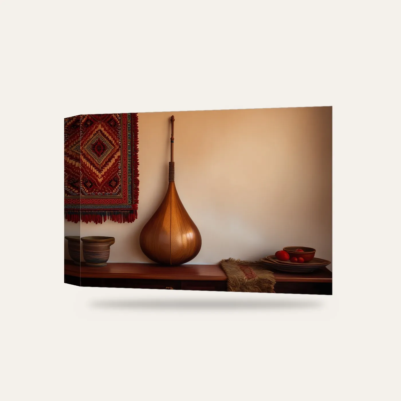 Bağlama Kanvas Tablo — 3 boyutlu görünüm
