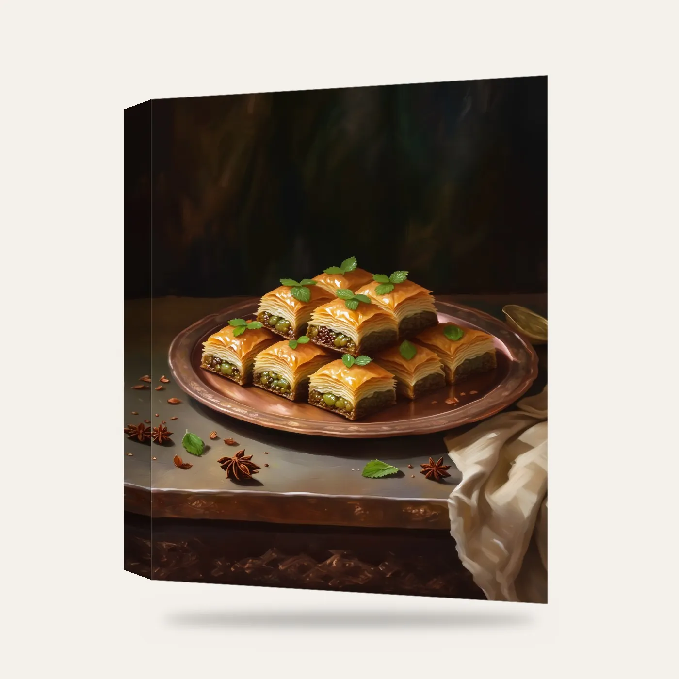 Baklava V Kanvas Tablo — 3 boyutlu görünüm