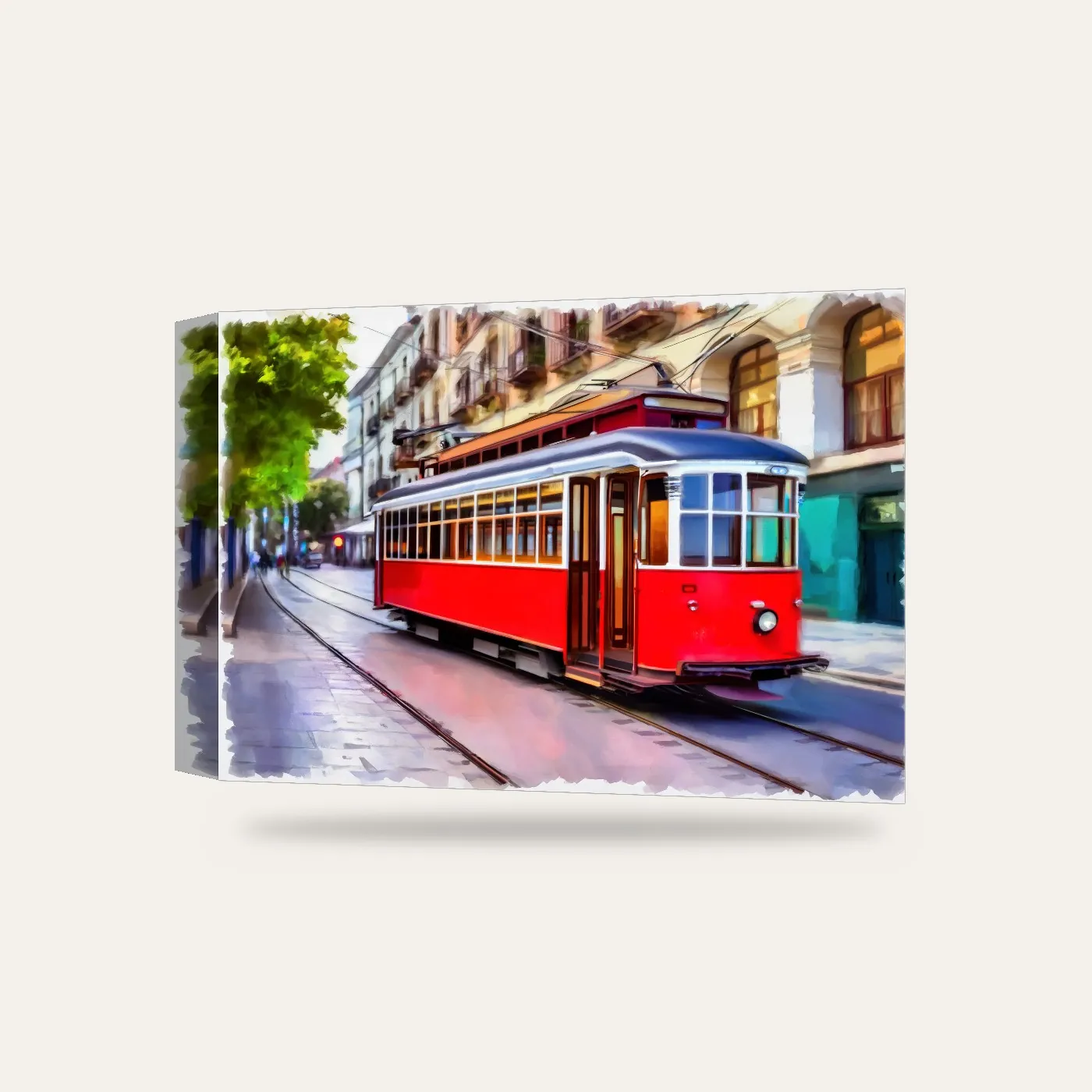 Beyoğlu Tramvayı VI Kanvas Tablo — 3 boyutlu görünüm