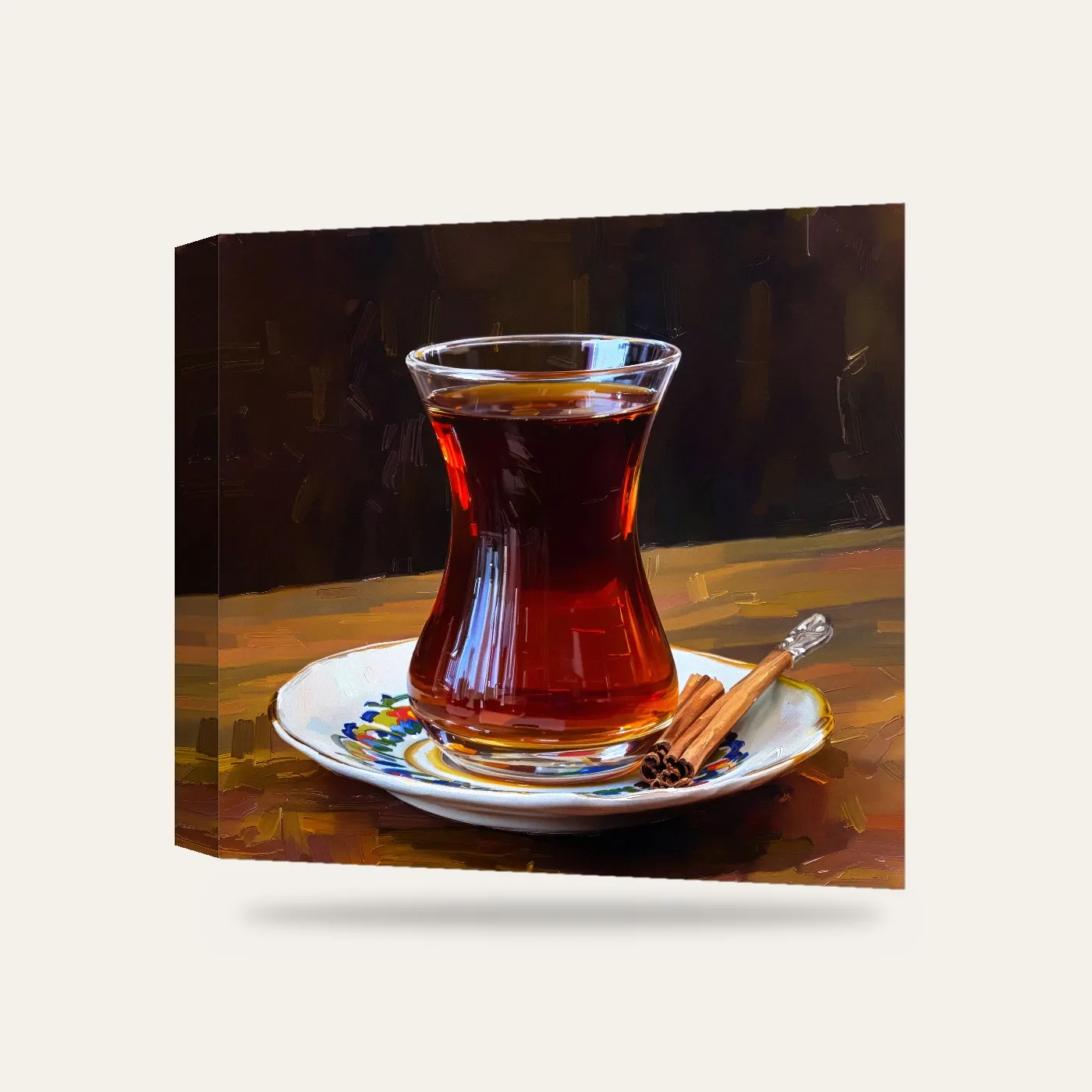 Çay Bardağı Kanvas Tablo — 3 boyutlu görünüm